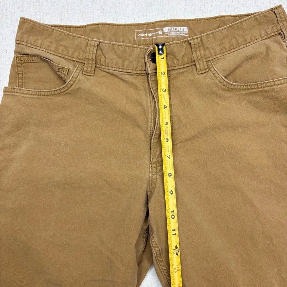 Carhartt Mens BN2517-M Rugged Flex Relaxed Fit Canvas Work Pants Brown 34x30